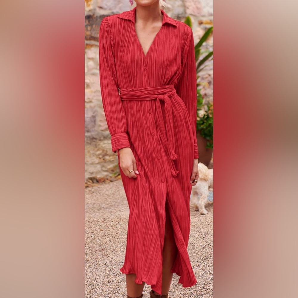 **NWT** Kirundo Pink/Red Long Sleeve Midi Dress
